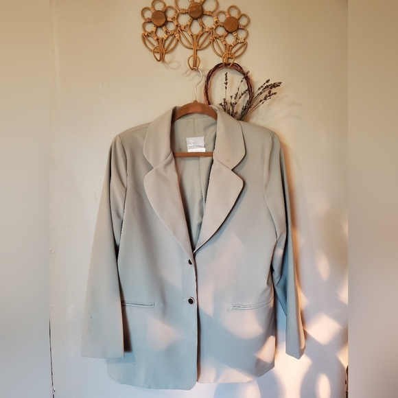 ♡ Vintage Swann Paris♡ sage green blazer - Picture 1 of 10